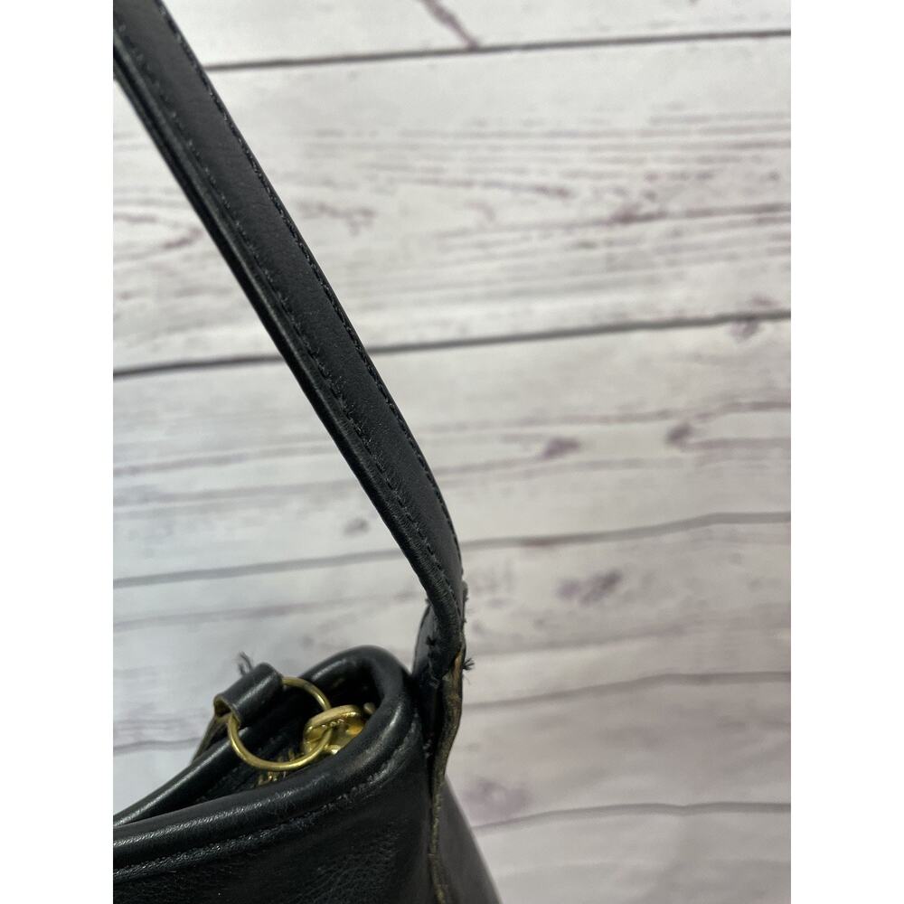 Vintage Coach 9204 Black Leather Slim Shoulder Bag Crossbody Purse - Picture 10 of 13
